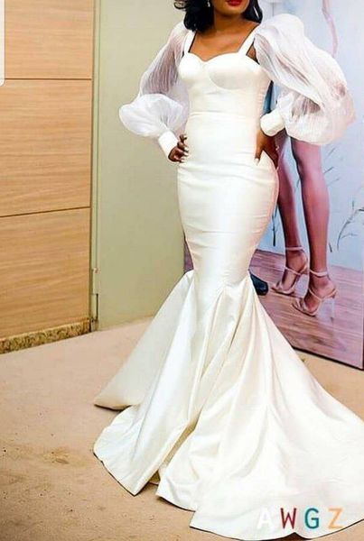 sweetheart women long mermaid satin african wedding dresses zipper back vintage white bridal gowns custom made
sweetheart women long mermaid satin african wedding dresses zipper back vintage white bridal gowns custom made