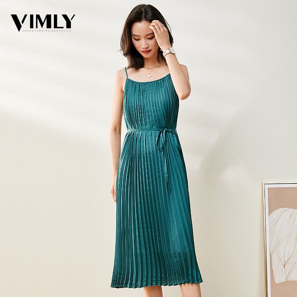 vimly elegant women spaghetti strap summer dress ladies a-line pleated midi dress women casual green party dresses, Black;gray
vimly elegant women spaghetti strap summer dress ladies a-line pleated midi dress women casual green party dresses, Black;gray