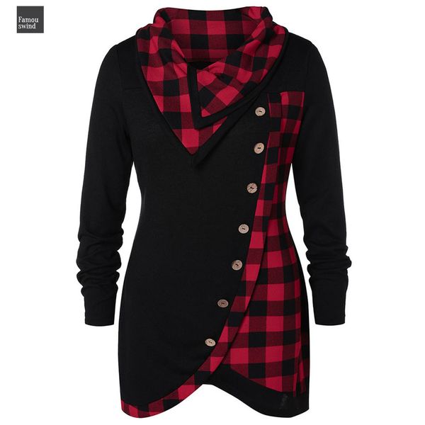 t shirt plus size skew button plaid spliced front women casual skew collar long sleeve t shirt ladies clothes tulip, White
t shirt plus size skew button plaid spliced front women casual skew collar long sleeve t shirt ladies clothes tulip, White