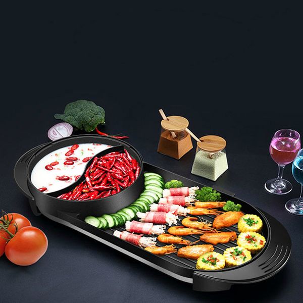 big 2in1 smokeless electric barbecue grill double-flavor pot indoor grill baking pan kebab ot flat griddle cooking
big 2in1 smokeless electric barbecue grill double-flavor pot indoor grill baking pan kebab ot flat griddle cooking