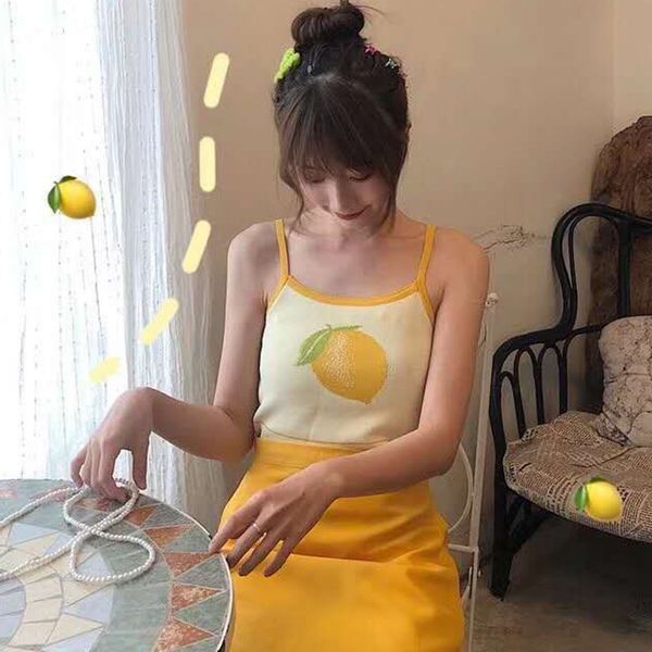 color block fruit print camisole women sleeveless pullover knitted ladies camisole sweet mujer verano 2019, White
color block fruit print camisole women sleeveless pullover knitted ladies camisole sweet mujer verano 2019, White