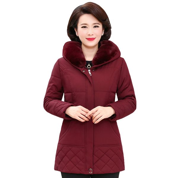 women's down & parkas middle-aged women coat winter imitation hair fur collar thick warm slim jacket hooded plus size 5xl, Black
women's down & parkas middle-aged women coat winter imitation hair fur collar thick warm slim jacket hooded plus size 5xl, Black
