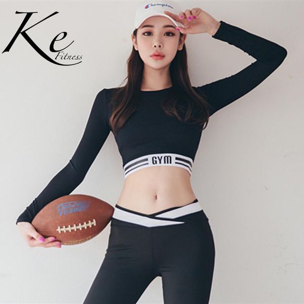 ke letter printing fitness suit female black and white stitching fitness yoga long sleeve short sleeve high elastic tight sports, White;black
ke letter printing fitness suit female black and white stitching fitness yoga long sleeve short sleeve high elastic tight sports, White;black