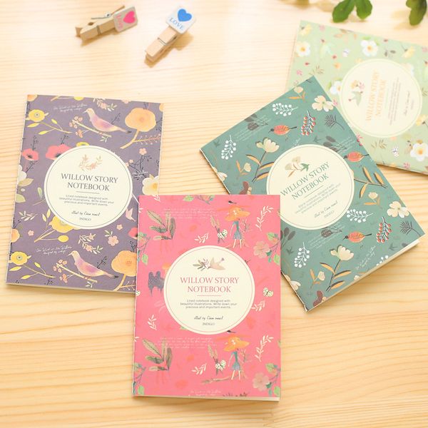 Cute Floral Bird Pattern Mini Notebook Flower Small Note Book Travel Pocket Stationery For Promotion Gift