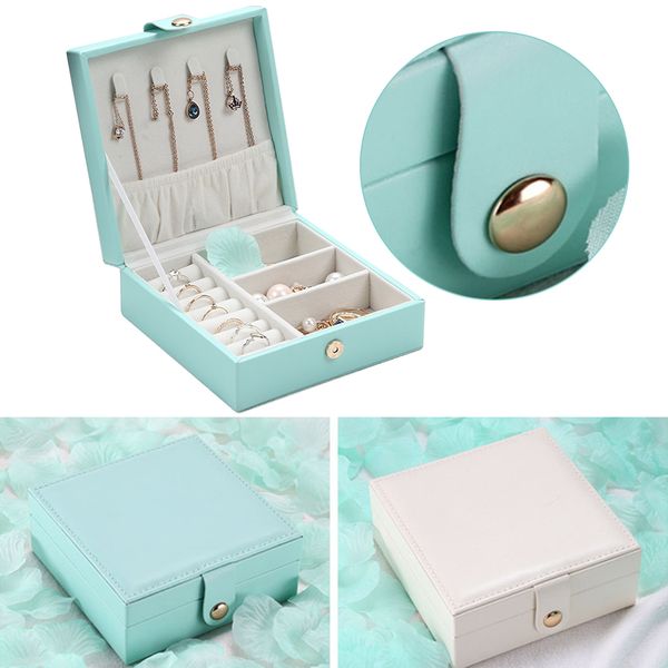 portable ear studs single layer grids necklace pu leather display hair accessories earrings box jewelry storage case rings, Pink;blue 
portable ear studs single layer grids necklace pu leather display hair accessories earrings box jewelry storage case rings, Pink;blue