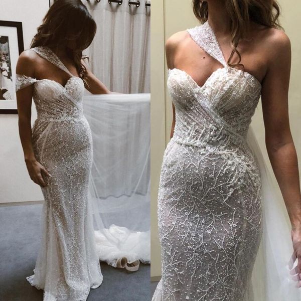 gorgeous sweetheart neck mermaid wedding dresses with straps tulle lace beads boho beach bridal gowns with train, White
gorgeous sweetheart neck mermaid wedding dresses with straps tulle lace beads boho beach bridal gowns with train, White