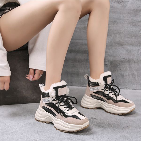 woman lady warm flat platform fur waterproof snow sneakers plush fashion winter women boots casual boots, Black
woman lady warm flat platform fur waterproof snow sneakers plush fashion winter women boots casual boots, Black