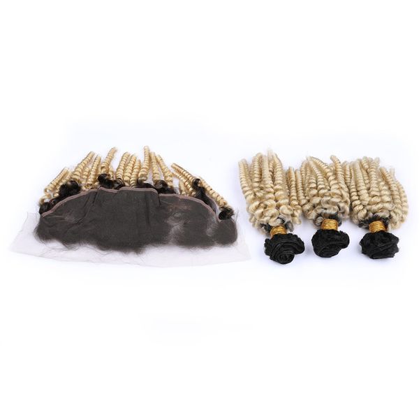 613 ombre funmi hair spring curl virgin brazilian human hair with lace frontal bouncy curly ombre blonde hair weaves with frontal, Black;brown
613 ombre funmi hair spring curl virgin brazilian human hair with lace frontal bouncy curly ombre blonde hair weaves with frontal, Black;brown