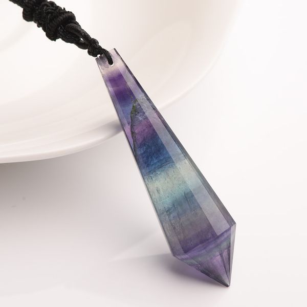 wholesale colorful fluorite natural stone pendant spirit pendulum pendant rope chain necklace lucky for women men stone jewelry, Silver
wholesale colorful fluorite natural stone pendant spirit pendulum pendant rope chain necklace lucky for women men stone jewelry, Silver