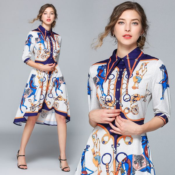 fashion runway dress summer women dress female lapel collar half sleeve shift irregular midi shirt, Black;gray
fashion runway dress summer women dress female lapel collar half sleeve shift irregular midi shirt, Black;gray
