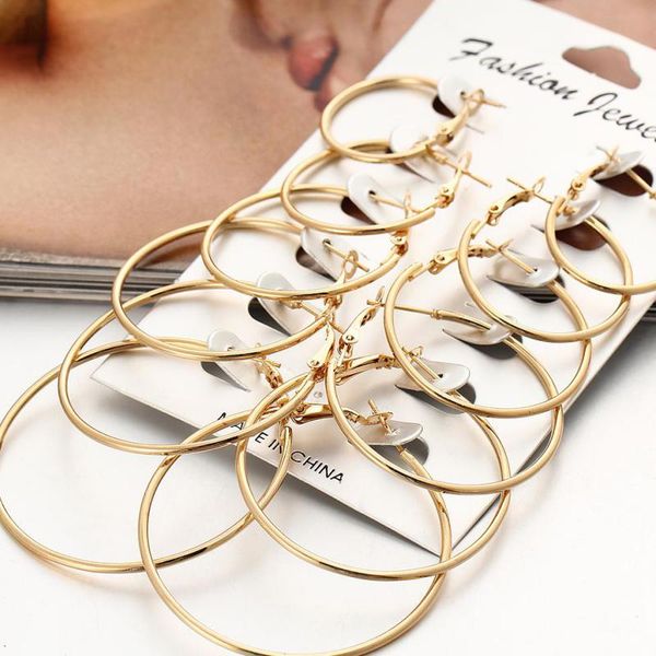 6 pairs hoop earrings set big circle earring fashion jewelry for women girls steampunk ear clip korean earrings punk brinco gift, Golden;silver
6 pairs hoop earrings set big circle earring fashion jewelry for women girls steampunk ear clip korean earrings punk brinco gift, Golden;silver