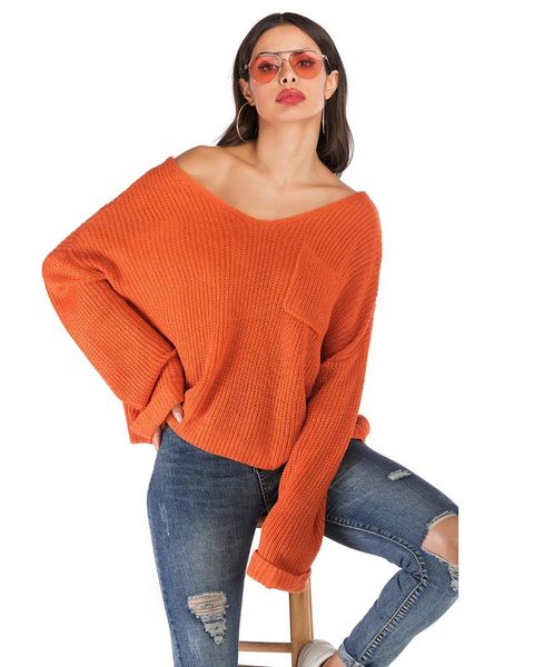 autumn solid color women causal sweater v-neck knitted female jumper long sleeve loose pullovers with pockets pull femme, White;black
autumn solid color women causal sweater v-neck knitted female jumper long sleeve loose pullovers with pockets pull femme, White;black