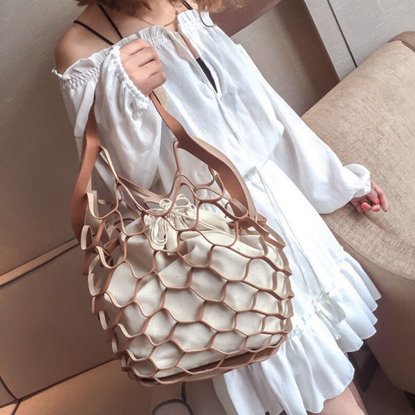 fashion women hollow handed net bath bucket bag casual tote bag big shoulder bags dropship
fashion women hollow handed net bath bucket bag casual tote bag big shoulder bags dropship