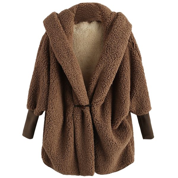 fashion fluffy oversized batwing sleeve faux fur coat full sleeve hooded solid cardigan outerwear faux fur cardigan, Black
fashion fluffy oversized batwing sleeve faux fur coat full sleeve hooded solid cardigan outerwear faux fur cardigan, Black