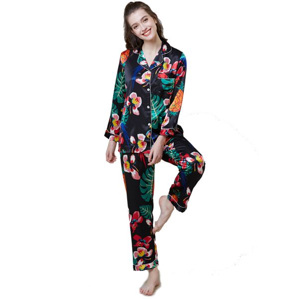 simulation silk pajamas ladies long-sleeved trousers two-piece outer wear nightgown suit 2019 spring and summer new style, Blue;gray
simulation silk pajamas ladies long-sleeved trousers two-piece outer wear nightgown suit 2019 spring and summer new style, Blue;gray