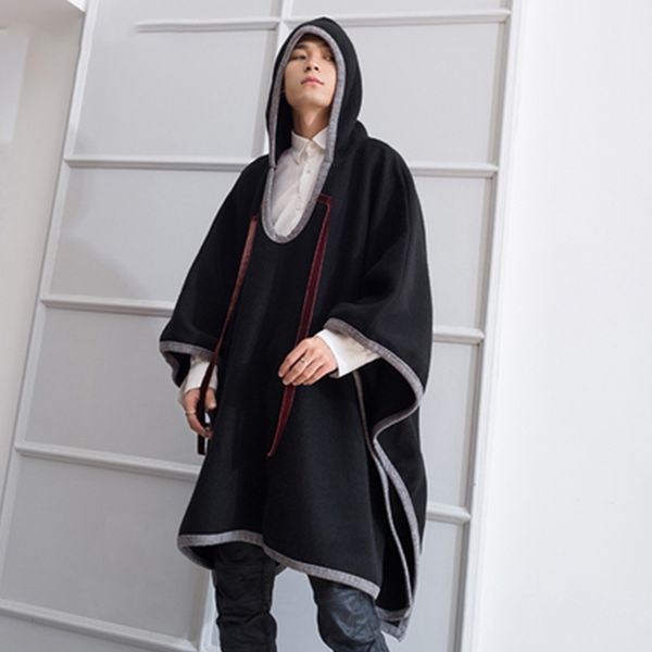 m-4xl autumn and winter trend male loose personality cloak cloak in the long woolen coat woolen hair stylist thick coat hooded, Black
m-4xl autumn and winter trend male loose personality cloak cloak in the long woolen coat woolen hair stylist thick coat hooded, Black