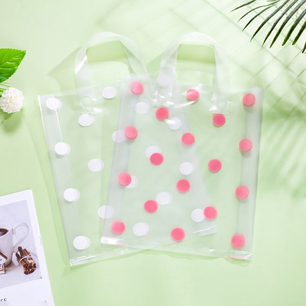 50pcs/lot 3 sizes white round dots pink small large plastic bags clothing boutique gift packaging plastic shopping storage bags
50pcs/lot 3 sizes white round dots pink small large plastic bags clothing boutique gift packaging plastic shopping storage bags