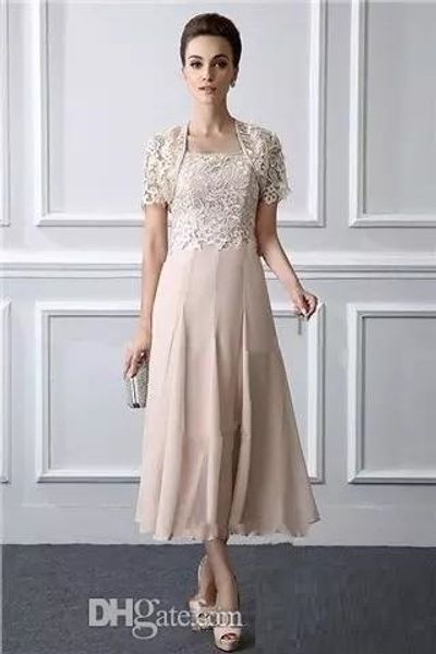 2020 fashion spaghetti mother of the bride dress with lace jacket tea length short sleeve women formal party dress wedding guest gowns, Black;red
2020 fashion spaghetti mother of the bride dress with lace jacket tea length short sleeve women formal party dress wedding guest gowns, Black;red