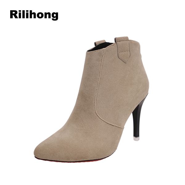 rilihong pointed toe high heels ankle boots women 2018 autumn new flock wild shoes slip on platform ladies shoes size 34 39, Black
rilihong pointed toe high heels ankle boots women 2018 autumn new flock wild shoes slip on platform ladies shoes size 34 39, Black