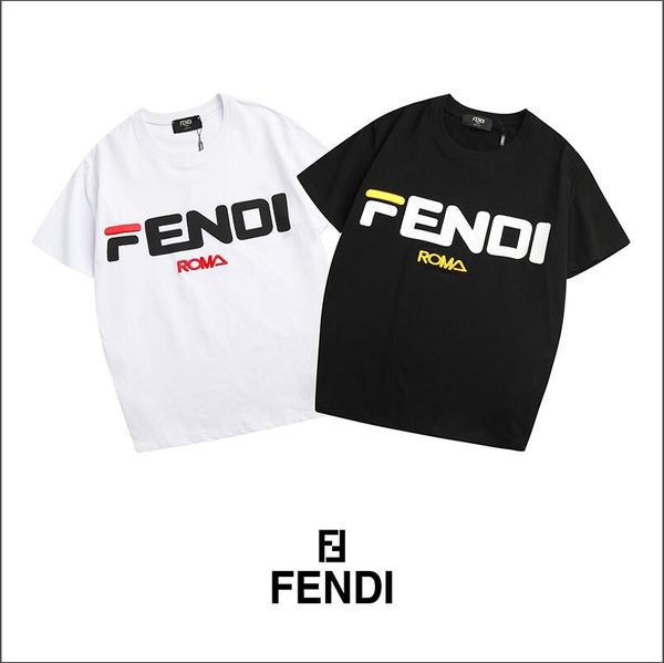 Дизайнер Марка мода лето мужская Fendi футболка лето хлопок футболка скейтборд хип-