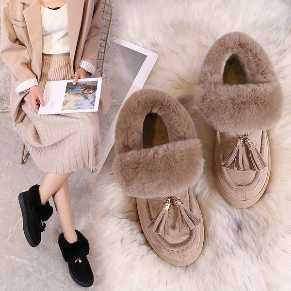 hair moccasins winter creepers muffins tassel fur warm snow shoes woman outside plush warm slip on lazy loafers 4243 size, Black
hair moccasins winter creepers muffins tassel fur warm snow shoes woman outside plush warm slip on lazy loafers 4243 size, Black