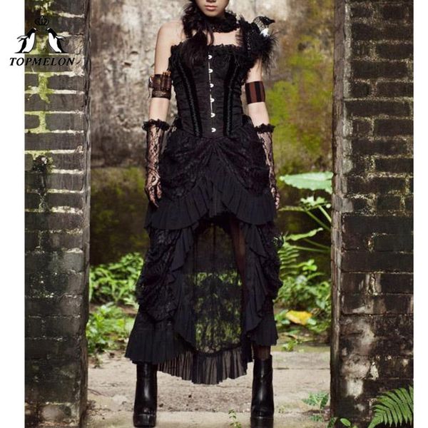 elon gothic steampunk long skirts female vintage ruffles maxi skirt solid shows dance performance costume, Black
elon gothic steampunk long skirts female vintage ruffles maxi skirt solid shows dance performance costume, Black