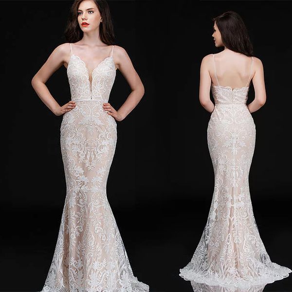 modest elegant nina canacci mermaid prom dress spaghetti sleeveless backless lace applique party dress sweep train robes de soirée, Black
modest elegant nina canacci mermaid prom dress spaghetti sleeveless backless lace applique party dress sweep train robes de soirée, Black