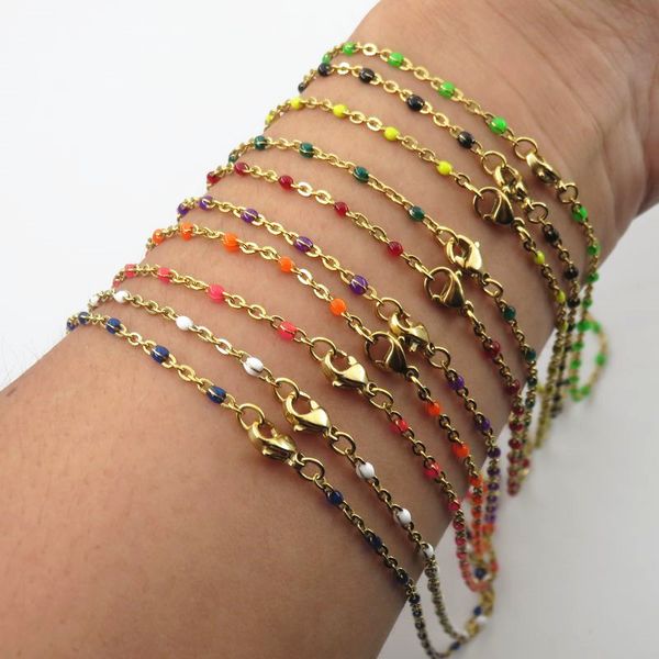 14/15/16/17/18/19cm colorful resin gold-color stainless steel cross chain bracelet for women fashion jewelry, Black
14/15/16/17/18/19cm colorful resin gold-color stainless steel cross chain bracelet for women fashion jewelry, Black