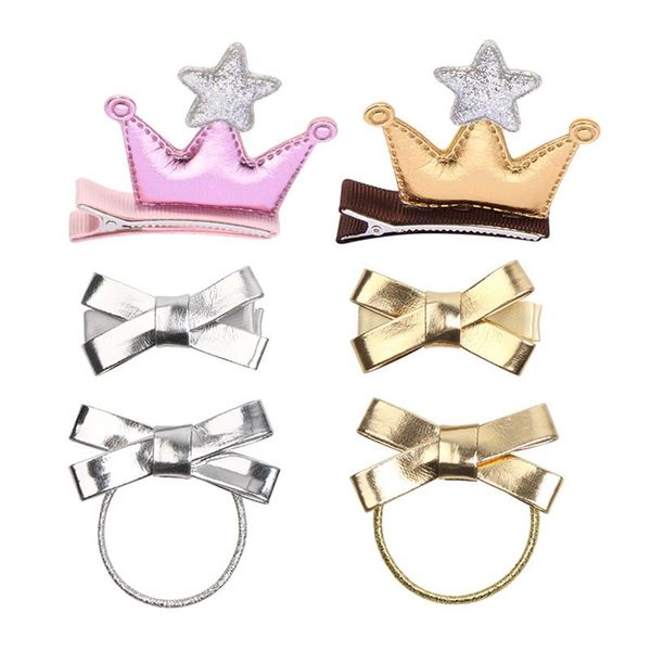 6pcs crown bowknot baby girls cute hair clip hair accessory bowknot rope golden hairpin golden, Slivery;white
6pcs crown bowknot baby girls cute hair clip hair accessory bowknot rope golden hairpin golden, Slivery;white
