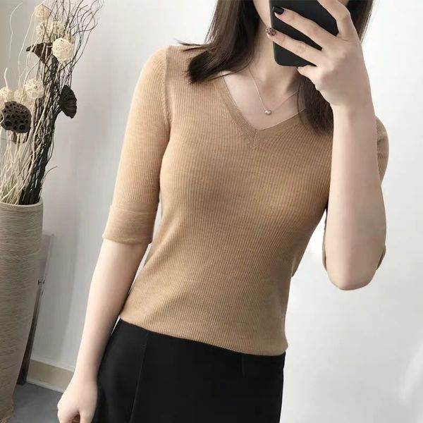 women's sweaters women sweater 2021 spring style delicate collar eight-color beautiful wool mid-sleeve, White;black
women's sweaters women sweater 2021 spring style delicate collar eight-color beautiful wool mid-sleeve, White;black