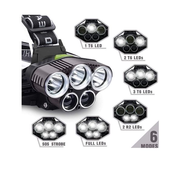 6 moeds 20000lm 5x xm-l t6 led rechargeable 18650 headlamp led lighting for camping hiking dog walking kids waterproof adjustable
6 moeds 20000lm 5x xm-l t6 led rechargeable 18650 headlamp led lighting for camping hiking dog walking kids waterproof adjustable