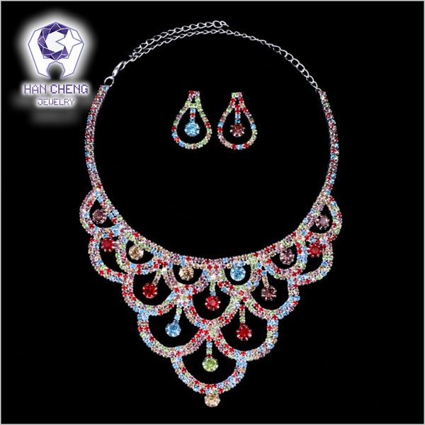 hancheng fashion bridal rhinestone statement choker necklace wedding jewelry multicolor created crystal jewelry collier, Silver
hancheng fashion bridal rhinestone statement choker necklace wedding jewelry multicolor created crystal jewelry collier, Silver