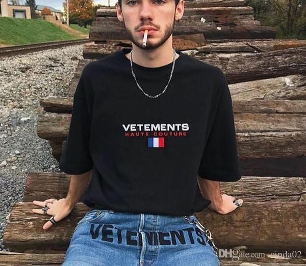 embroidery short sleeve vetements t shirts women men france flag hiphop tees vtm t shirt, White;black
embroidery short sleeve vetements t shirts women men france flag hiphop tees vtm t shirt, White;black