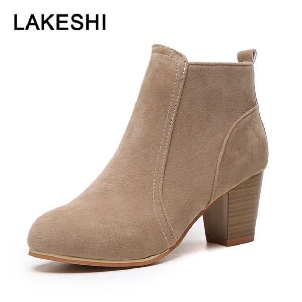 lakeshi high heel boots women 2018 new short boots platform suede ladies shoes ankle female plus size women heels, Black
lakeshi high heel boots women 2018 new short boots platform suede ladies shoes ankle female plus size women heels, Black