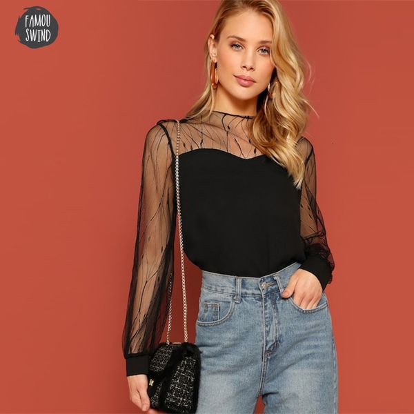 black sweetheart blouses contrast mesh yoke sheer neck round neck women spring elegant autumn casual plain and, White
black sweetheart blouses contrast mesh yoke sheer neck round neck women spring elegant autumn casual plain and, White