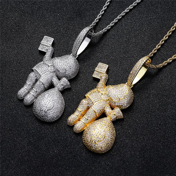 iced out zircon cartoon doll pendant necklace beauty money bag gold silver plated mens bling jewelry gift
iced out zircon cartoon doll pendant necklace beauty money bag gold silver plated mens bling jewelry gift