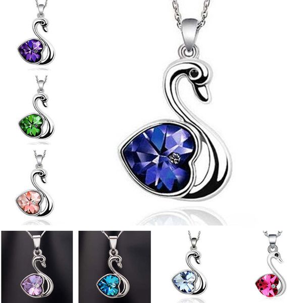 popular peach heart crystal necklace love little swan ornament dan101 mix order pendant necklaces, Silver
popular peach heart crystal necklace love little swan ornament dan101 mix order pendant necklaces, Silver