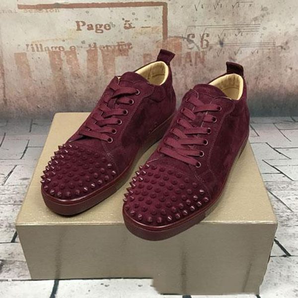 2020 low cut studded sneakers red bottom spikes wine-red spiked velvet suede trainersluxury sports skate shoes flats wedding pa, Black
2020 low cut studded sneakers red bottom spikes wine-red spiked velvet suede trainersluxury sports skate shoes flats wedding pa, Black