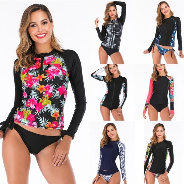 long sleeve rash guard women floral print two piece surfing suit zipper swimwear plus size diving suit thong tankini pads bath
long sleeve rash guard women floral print two piece surfing suit zipper swimwear plus size diving suit thong tankini pads bath