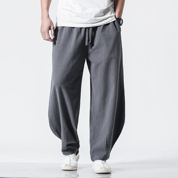 streetwear men's wide leg pants cotton linen harem pants 2020 summer solid trousers male loose drawstring dropshipping, Black
streetwear men's wide leg pants cotton linen harem pants 2020 summer solid trousers male loose drawstring dropshipping, Black