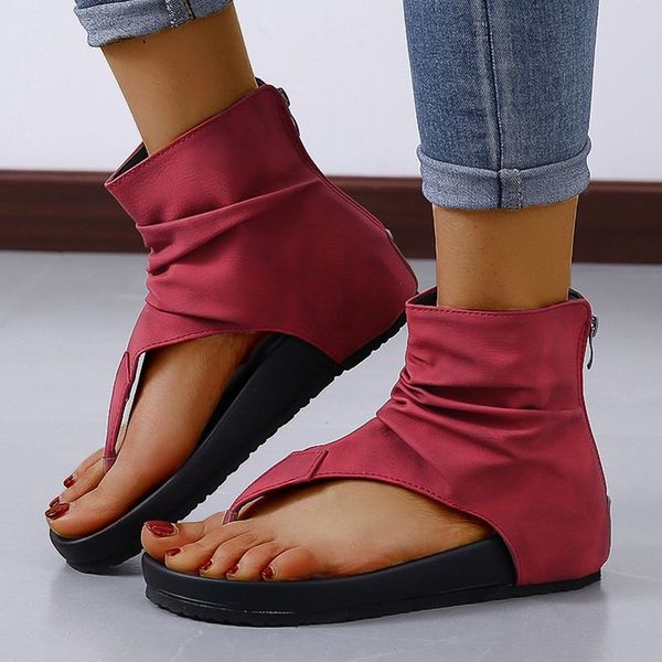 ladies sandals clip toe flat women platform pu leather gladiator shoes summer female flip flop zipper plus size casual woman, Black
ladies sandals clip toe flat women platform pu leather gladiator shoes summer female flip flop zipper plus size casual woman, Black
