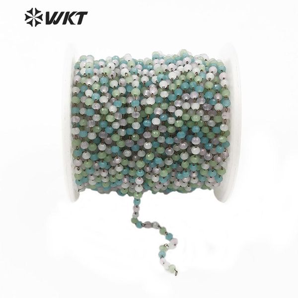 wt-rbc137 natural stone beads chain blue round faceted beads in gold electroplated rosary chain 10 meters for jewelry making, Silver
wt-rbc137 natural stone beads chain blue round faceted beads in gold electroplated rosary chain 10 meters for jewelry making, Silver
