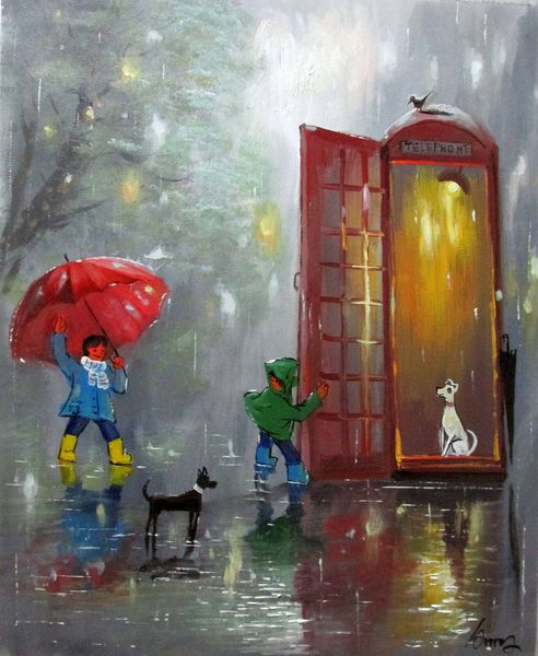oil painting rainy scenery dog figure hand painted art oil painting on canvas home decor wall art picture
oil painting rainy scenery dog figure hand painted art oil painting on canvas home decor wall art picture
