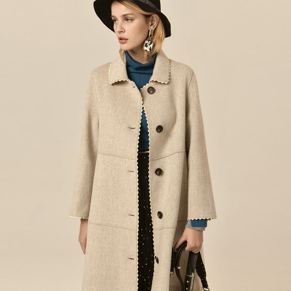 coat women winter 2019 new reversible wool coat lace trimmed lapel korean loose long wool women plus size, Black
coat women winter 2019 new reversible wool coat lace trimmed lapel korean loose long wool women plus size, Black