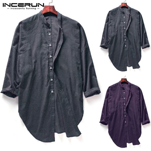 2019 baggy men shirts dress long sleeves crew neck fashion casual shirts clothes slim fit split hem male tees kurta suits, White;black
2019 baggy men shirts dress long sleeves crew neck fashion casual shirts clothes slim fit split hem male tees kurta suits, White;black