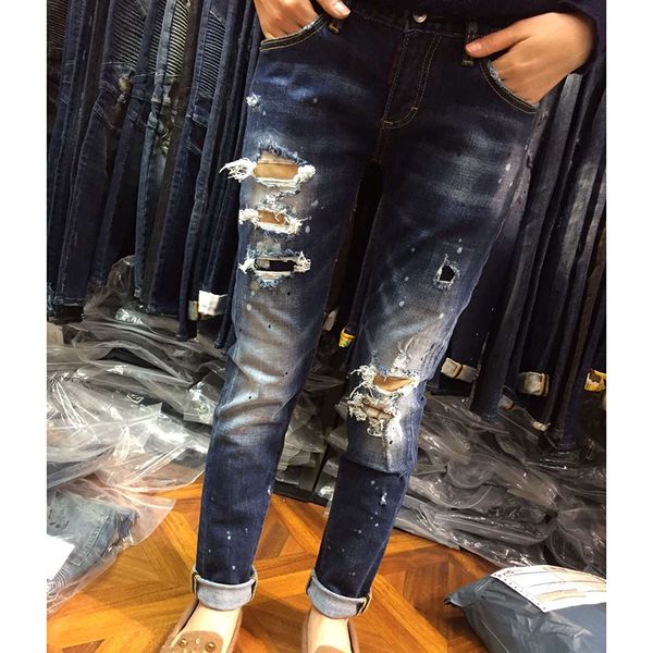 2018 summer jeans for women hole fashion ripped jeans woman harajuku printing pantalon femme stretch trousers new, Blue
2018 summer jeans for women hole fashion ripped jeans woman harajuku printing pantalon femme stretch trousers new, Blue