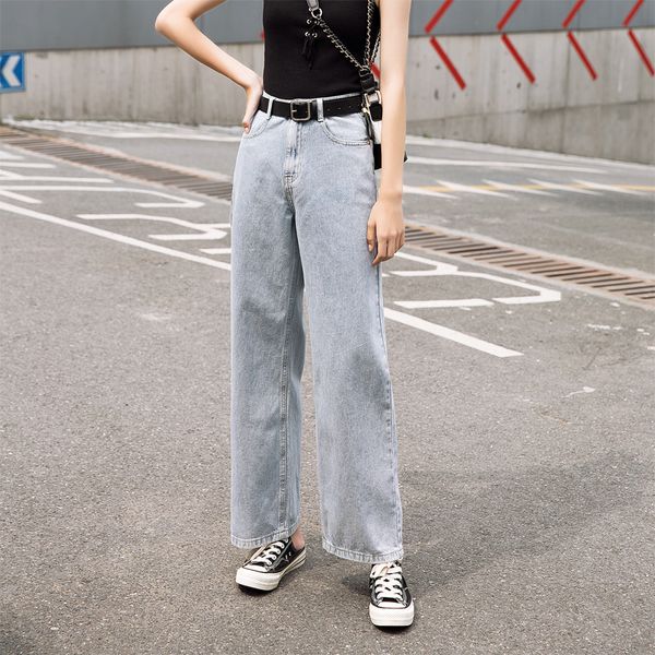 new korean loose high waist women's denim straight wide leg pants female casual solid jeans, Black;white
new korean loose high waist women's denim straight wide leg pants female casual solid jeans, Black;white