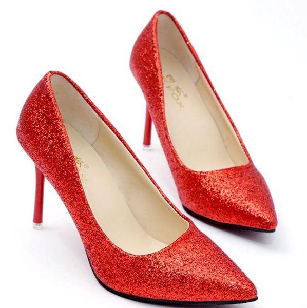 2018 sequined cloth women's shoes in spring and autumn with new style high-heeled pointed end fine heel, Black
2018 sequined cloth women's shoes in spring and autumn with new style high-heeled pointed end fine heel, Black