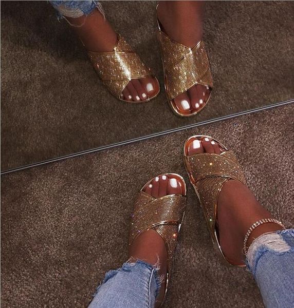 send 2019 summer slippers new fashion cross rhinestone women's sandals ladies beach slippers, Black
send 2019 summer slippers new fashion cross rhinestone women's sandals ladies beach slippers, Black
