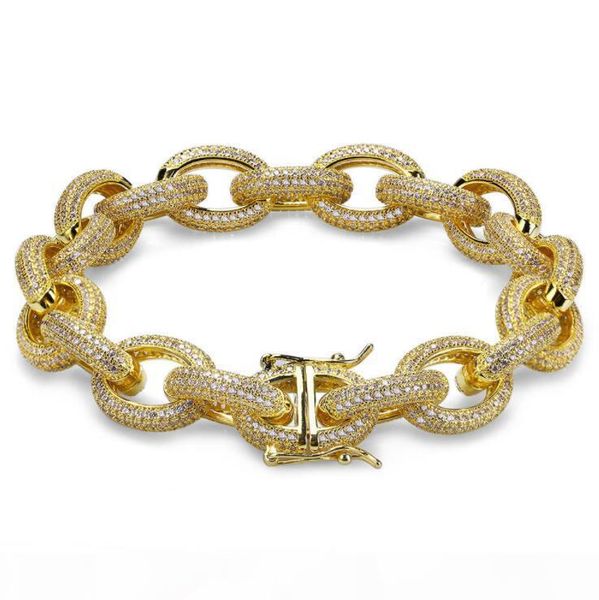 12mm hip hop iced out men bracelets gold silver cubic zircon thick heavy copper material twisted and oval link bracelet 7"8, Black
12mm hip hop iced out men bracelets gold silver cubic zircon thick heavy copper material twisted and oval link bracelet 7"8, Black